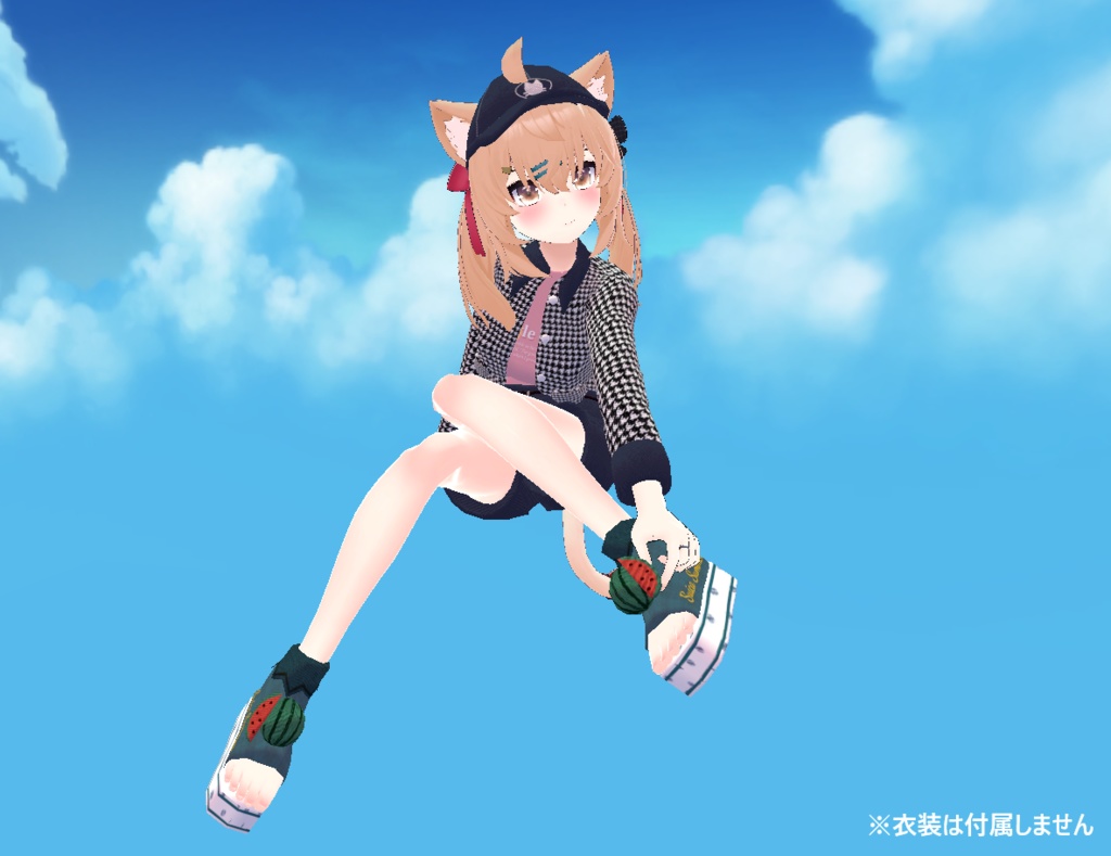 【9アバター対応】丸ごとスイカサンダル【VRChat想定】