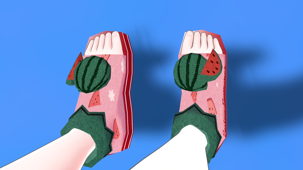 【9アバター対応】丸ごとスイカサンダル【VRChat想定】