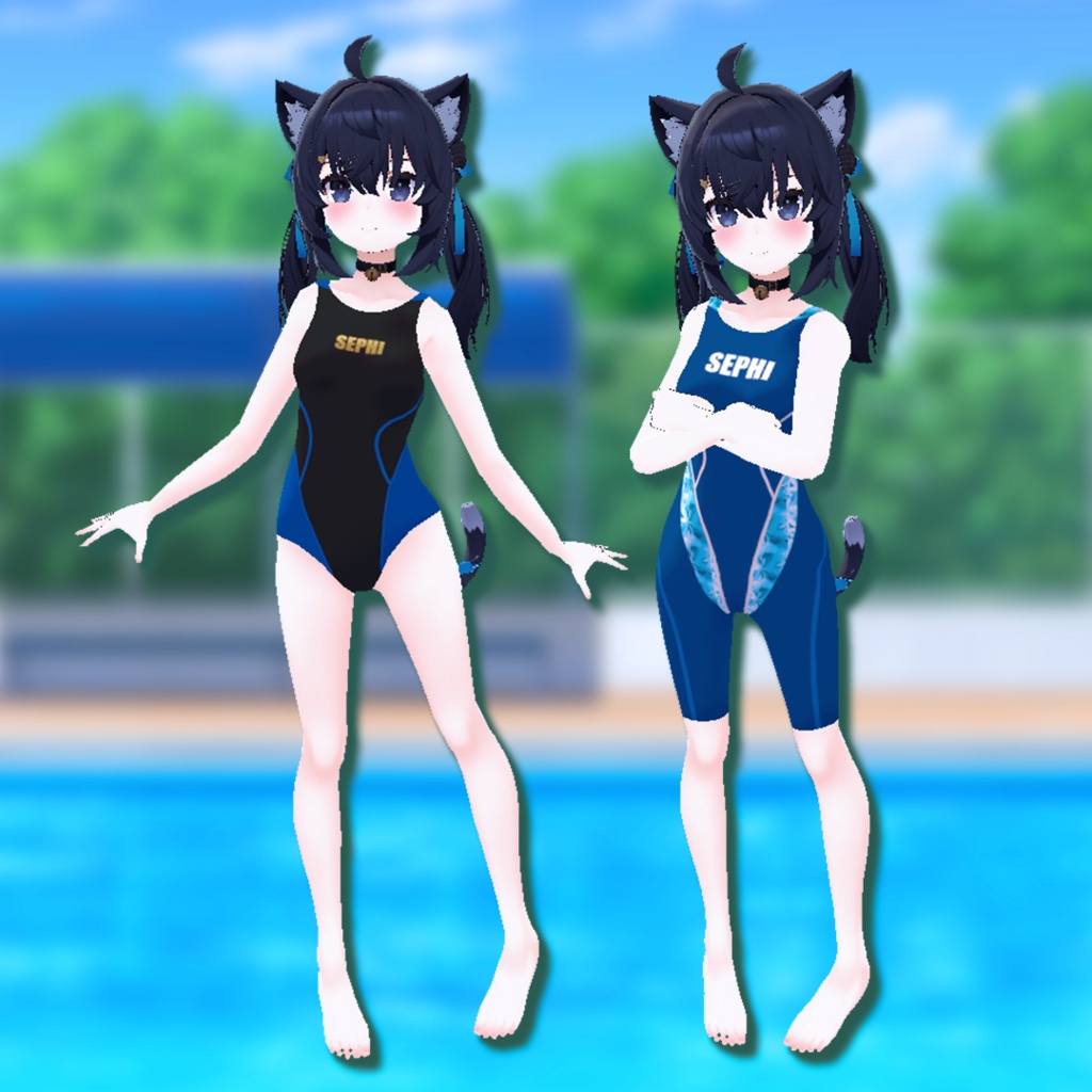 【11アバター対応】競泳水着【VRChat想定】