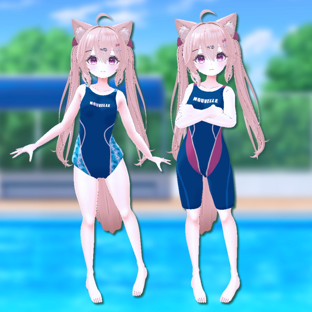【11アバター対応】競泳水着【VRChat想定】