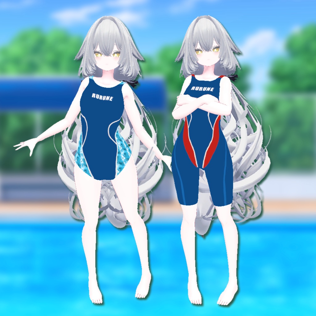 【11アバター対応】競泳水着【VRChat想定】
