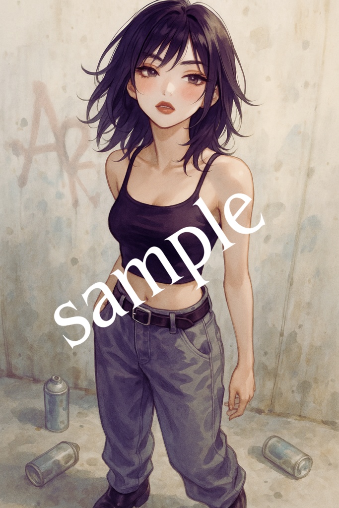 ストリート女子AIイラスト
