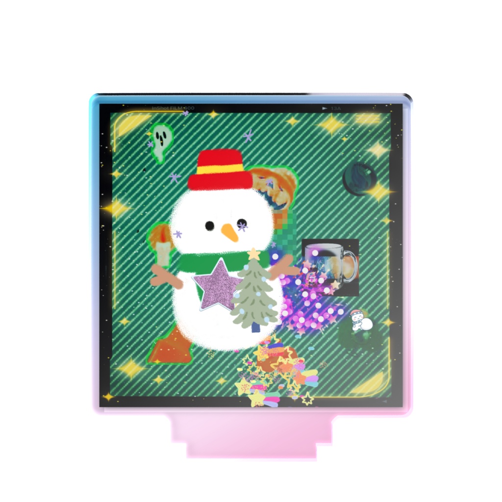 キラキラなクリスマスな写真風加工イラストグッズ