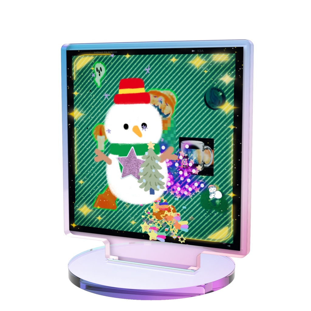 キラキラなクリスマスな写真風加工イラストグッズ