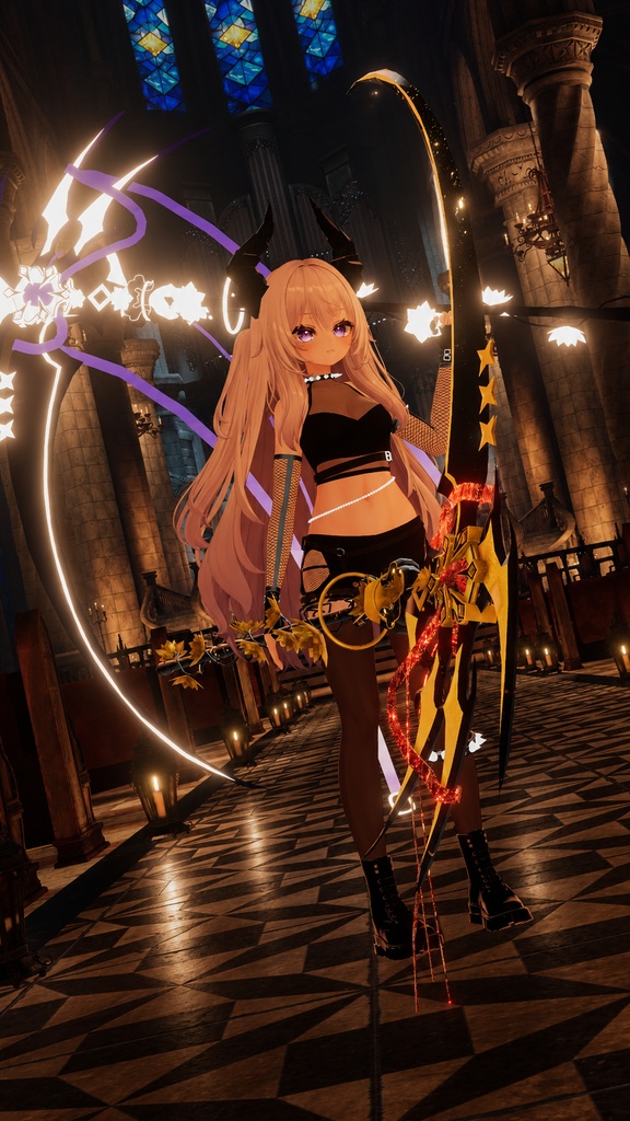 【VRC対応・ギミック搭載】𝐍𝐢𝐠𝐡𝐭𝐬𝐡𝐚𝐝𝐞 𝐓𝐡𝐨𝐫𝐧 -『𝐂𝐞𝐥𝐞𝐬𝐭𝐢𝐚𝐥 𝐒𝐜𝐲𝐭𝐡𝐞』Descendant × Skulls Nightshade