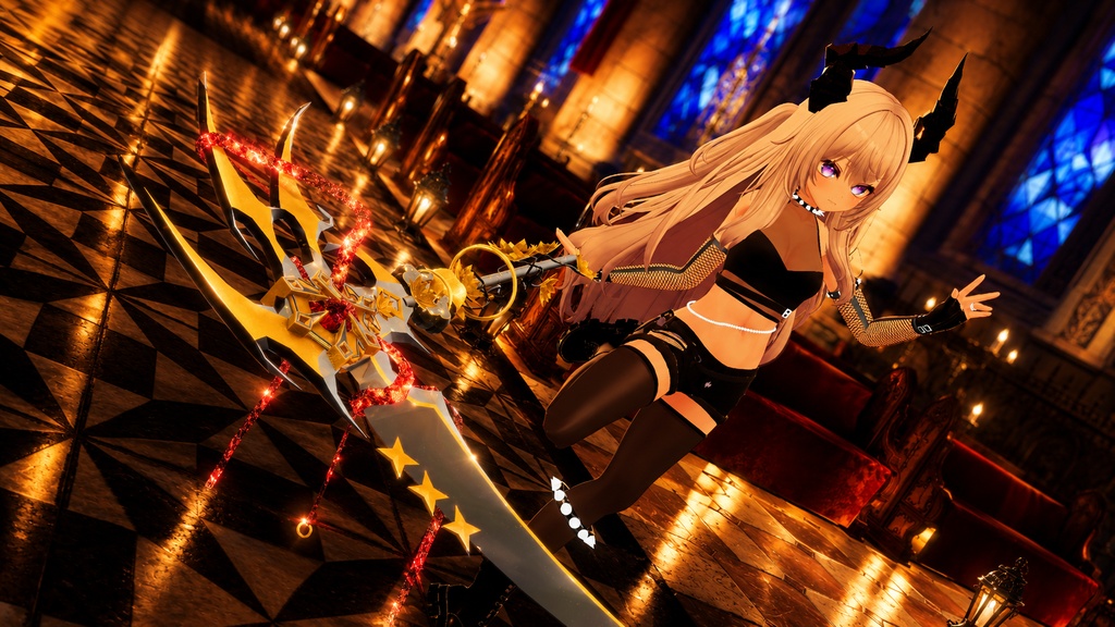 【VRC対応・ギミック搭載】𝐍𝐢𝐠𝐡𝐭𝐬𝐡𝐚𝐝𝐞 𝐓𝐡𝐨𝐫𝐧 -『𝐂𝐞𝐥𝐞𝐬𝐭𝐢𝐚𝐥 𝐒𝐜𝐲𝐭𝐡𝐞』Descendant × Skulls Nightshade