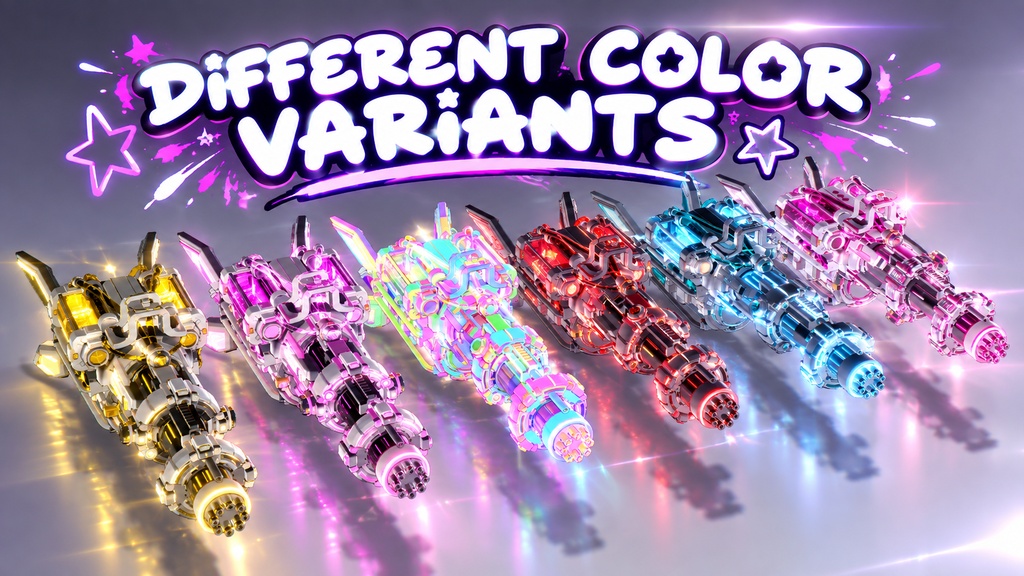 【6 Color Variants / VRC対応】𝐄𝐧𝐡𝐚𝐧𝐜𝐞𝐝 𝐇𝐲𝐩𝐞𝐫𝐥𝐢𝐧𝐤 𝐈𝐈 - Sci-Fi Minigun『Descendant』(MA / lilToon)