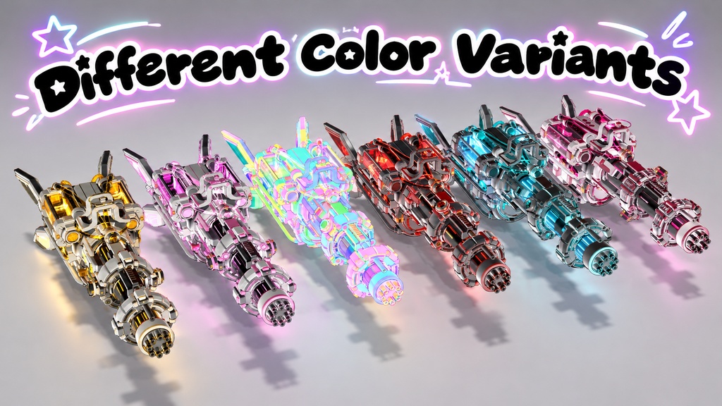 【6 Color Variants / VRC対応】𝐄𝐧𝐡𝐚𝐧𝐜𝐞𝐝 𝐇𝐲𝐩𝐞𝐫𝐥𝐢𝐧𝐤 𝐈𝐈 - Sci-Fi Minigun『Descendant』(MA / lilToon)