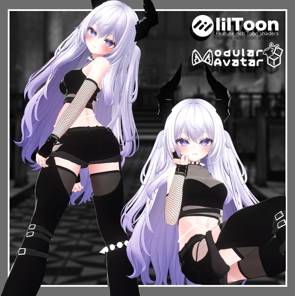 【5アバター対応】𝐍𝐢𝐠𝐡𝐭𝐬𝐡𝐚𝐝𝐞 𝐑𝐞𝐠𝐚𝐥𝐢𝐚 -『Descendant × Skulls Nightshade』(MA / lilToon)