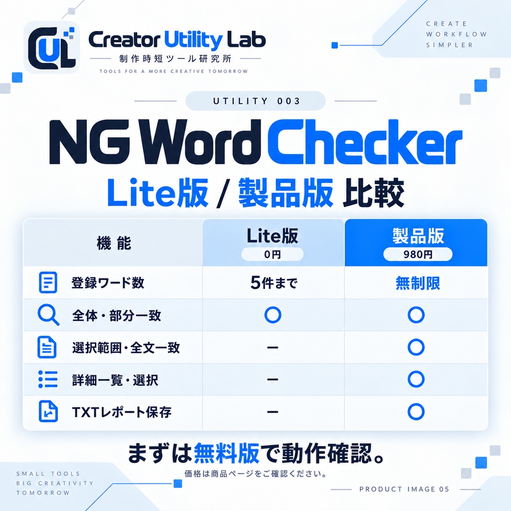 UTILITY 003|NG Word Checker for Illustrator|旧表記・禁止ワード・差し替え漏れを一括チェック