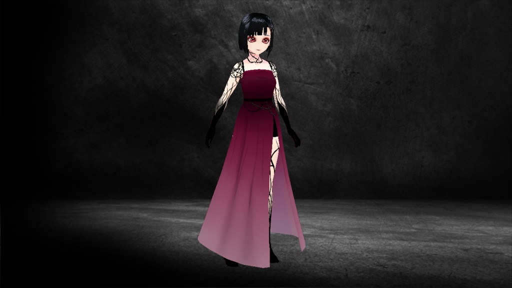 【Vroid】Gothic Chains Dress ゴシックワンピース