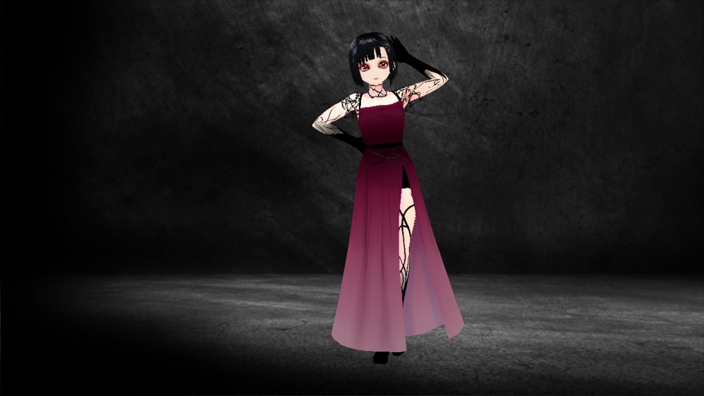 【Vroid】Gothic Chains Dress ゴシックワンピース