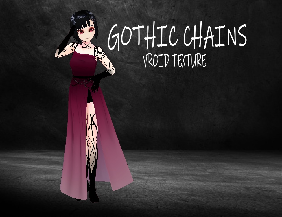 【Vroid】Gothic Chains Dress ゴシックワンピース