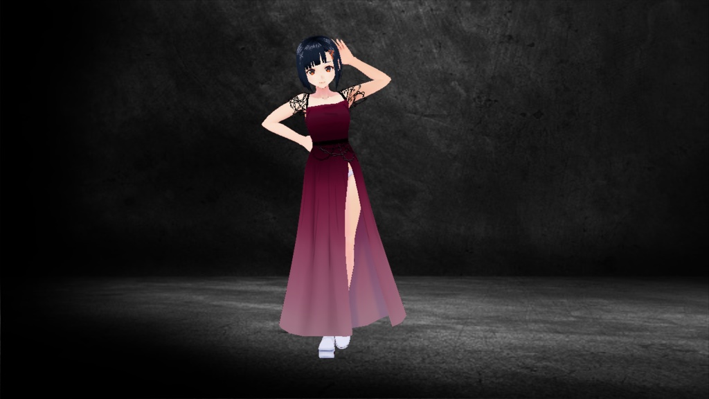 【Vroid】Gothic Chains Dress ゴシックワンピース