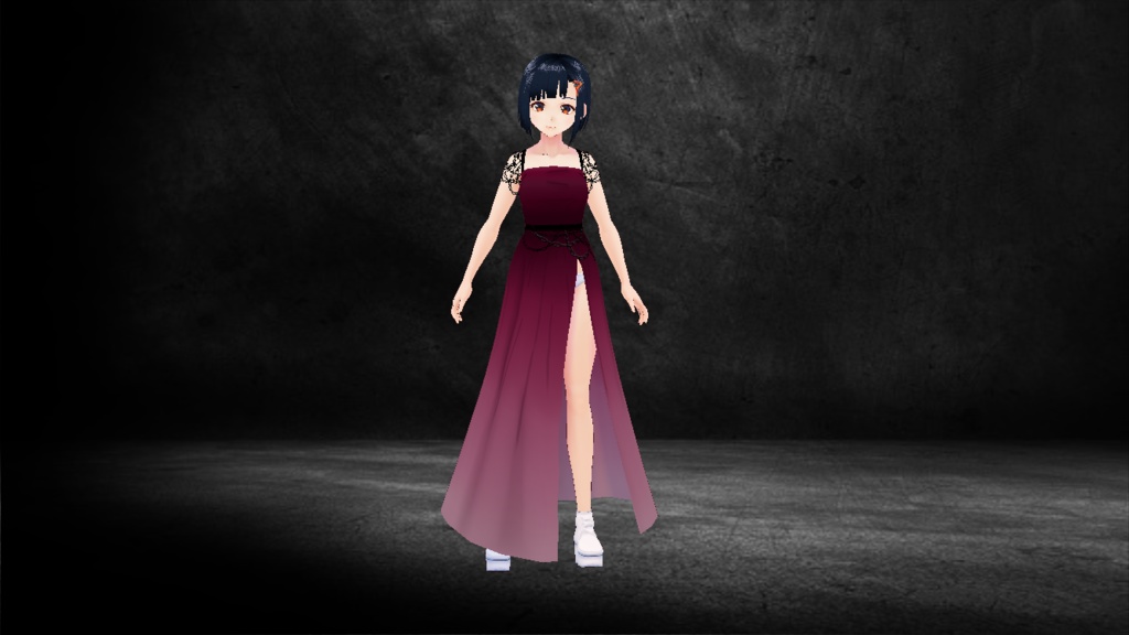 【Vroid】Gothic Chains Dress ゴシックワンピース