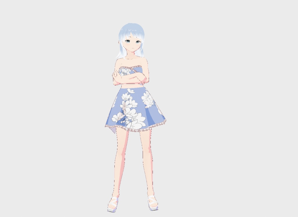 【Vroid】Blue Flower Dress 青い花のドレス
