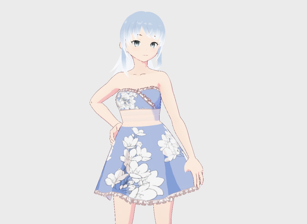 【Vroid】Blue Flower Dress 青い花のドレス