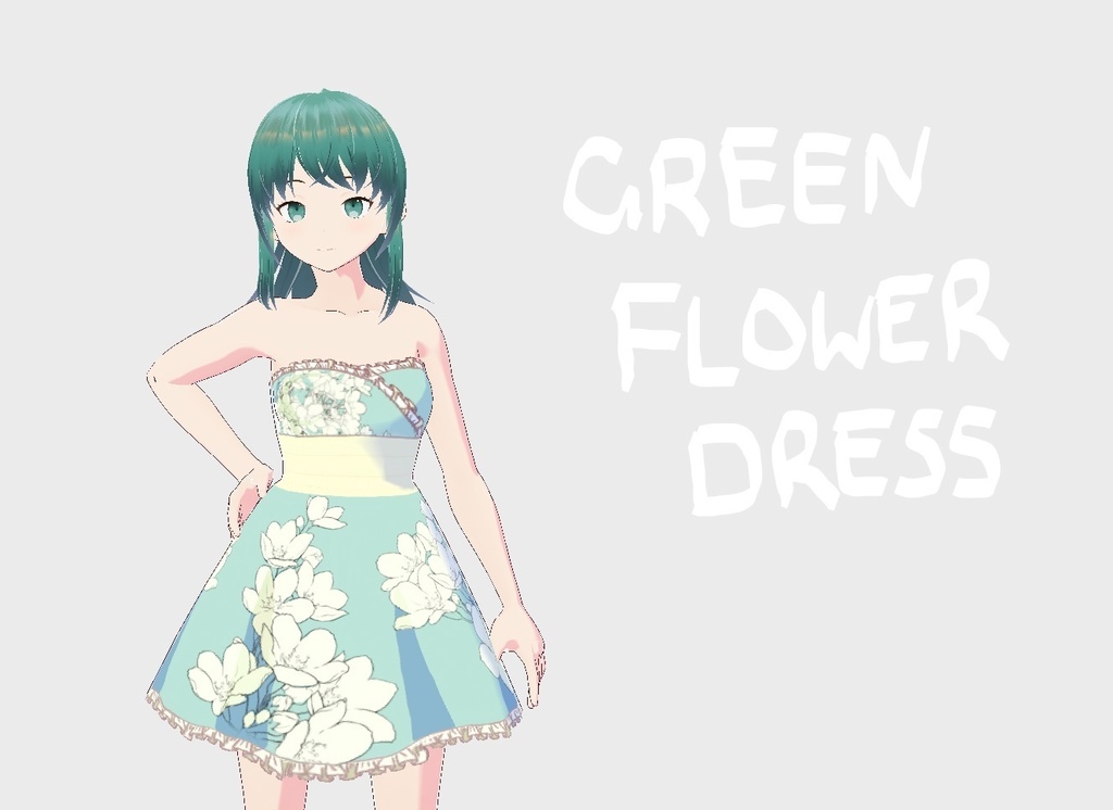 【Vroid】Green Flower Dress 緑の花のドレス