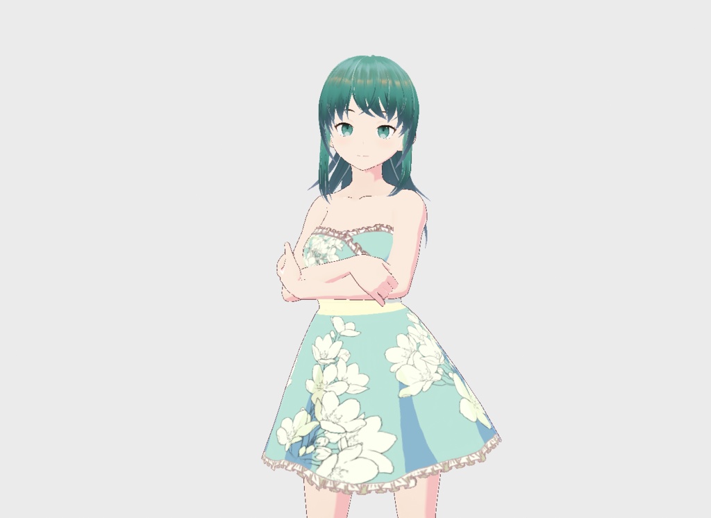 【Vroid】Green Flower Dress 緑の花のドレス