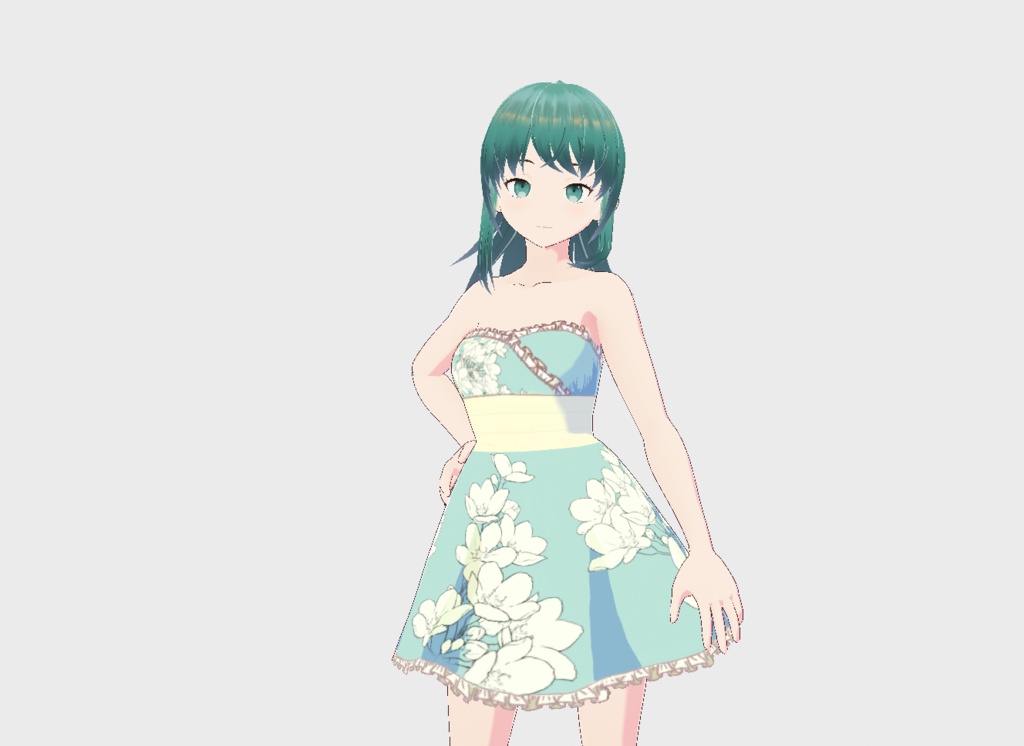 【Vroid】Green Flower Dress 緑の花のドレス
