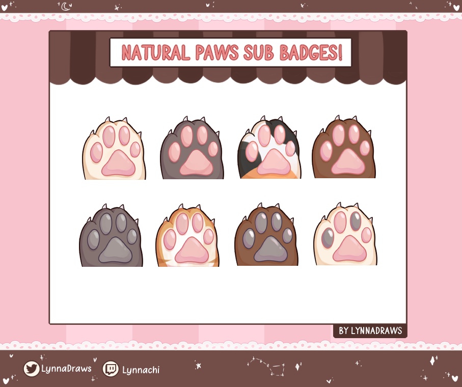 Twitch Paw Badges Lynna Booth