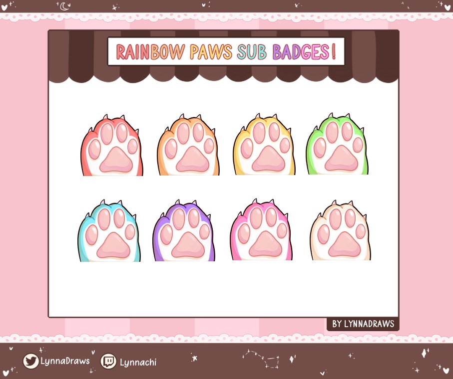 【Twitch】Rainbow Paw Badges