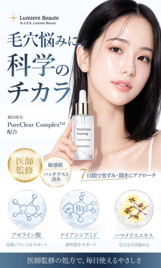 美容液LPテンプレート|Photoshop・Figma対応/高級感デザイン
