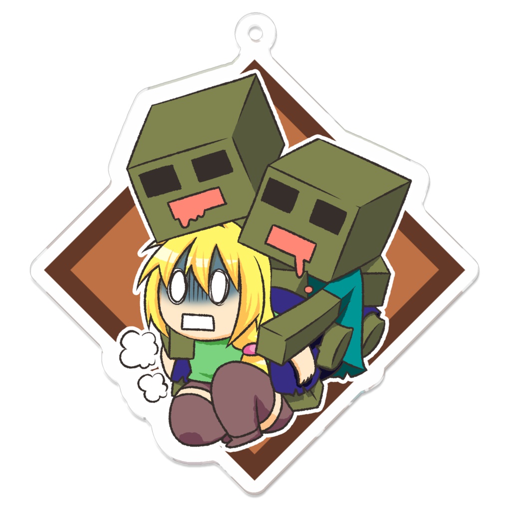 ゾンビーズ&マリン_アクリルキーホルダー_70 x 70 (mm)