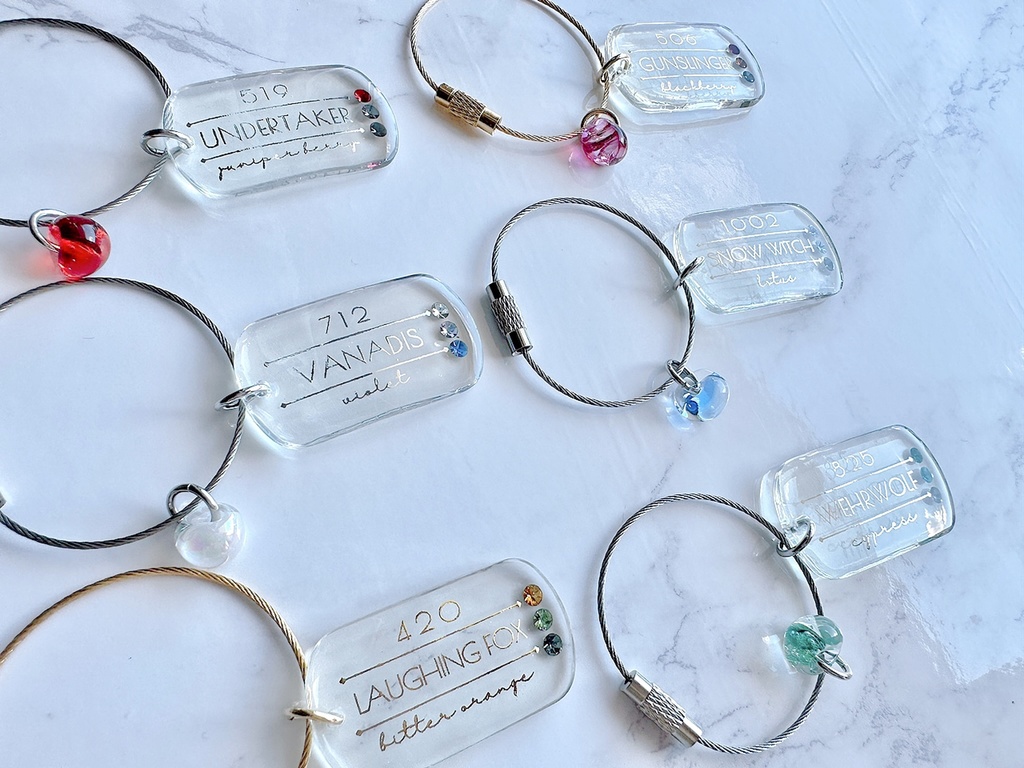 クリアドッグタグキーホルダー