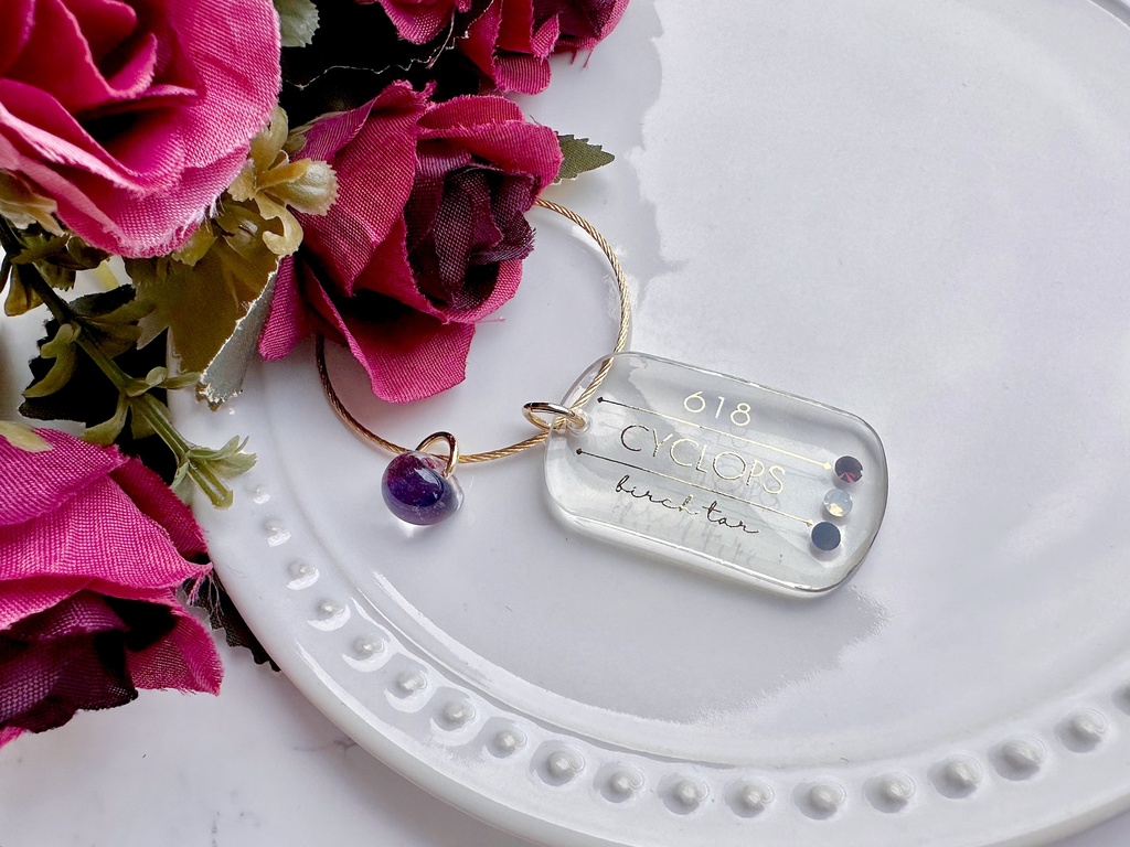 クリアドッグタグキーホルダー