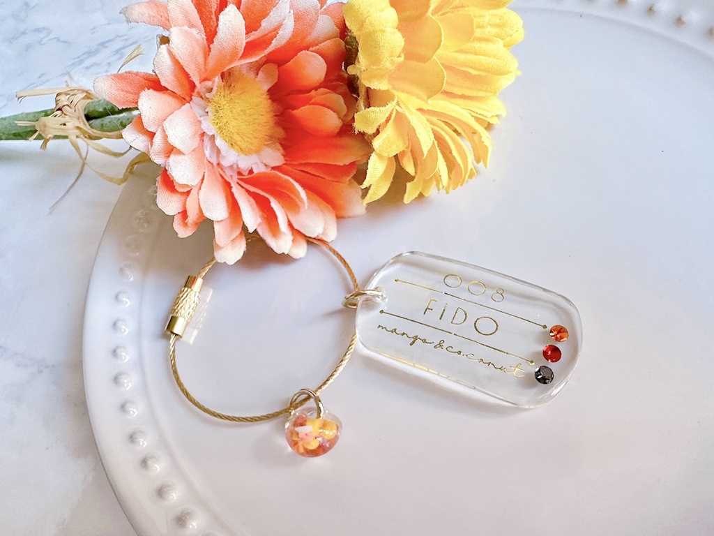 クリアドッグタグキーホルダー