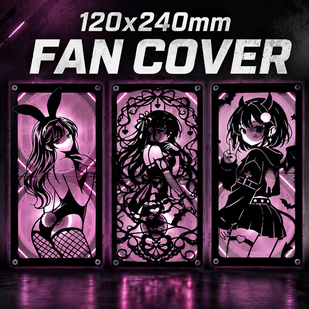 アニメ風 PCファンカバー / カスタムグリル / Anime PC Fan Cover / Custom Cooler Grill