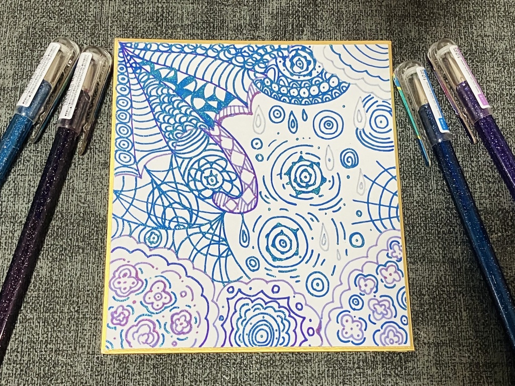 【色紙原画】梅雨風