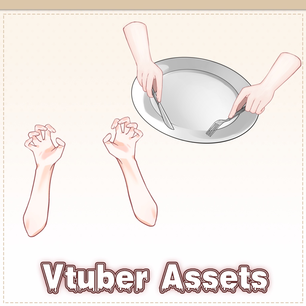 [Rigged Vtuber Assets] Halloween hand and pan