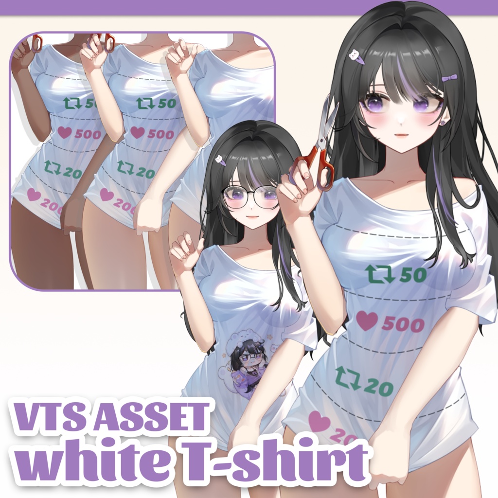 [Vtuber Assets]  ❤️🔃👕✂️ Challenge