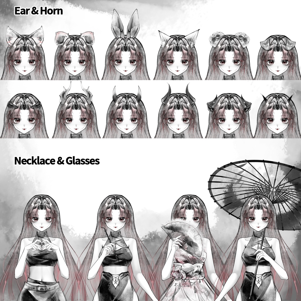カスタマイズ可能なインク風Vtuberモデル/Customizable Ink Vtuber Model