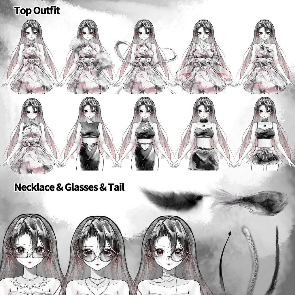 カスタマイズ可能なインク風Vtuberモデル/Customizable Ink Vtuber Model