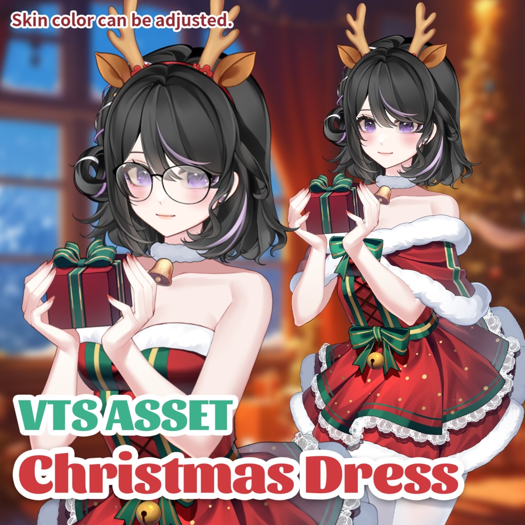 [Vtuber素材] クリスマスドレス / [Vtuber Assets] Christmas Dress