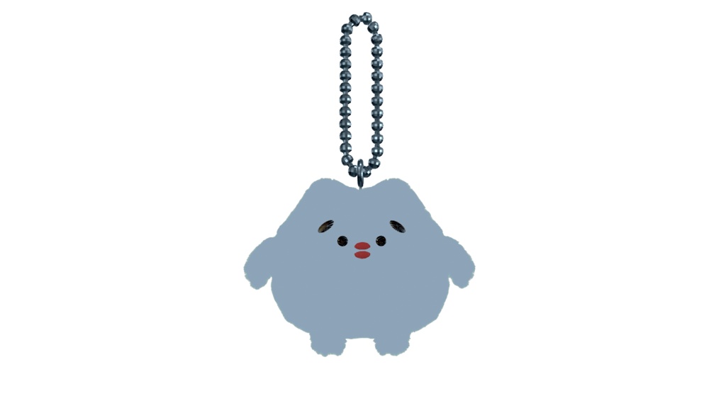 オリジナル3Dモデル ぷるぷるぷキーホルダー【ボールチェーン】