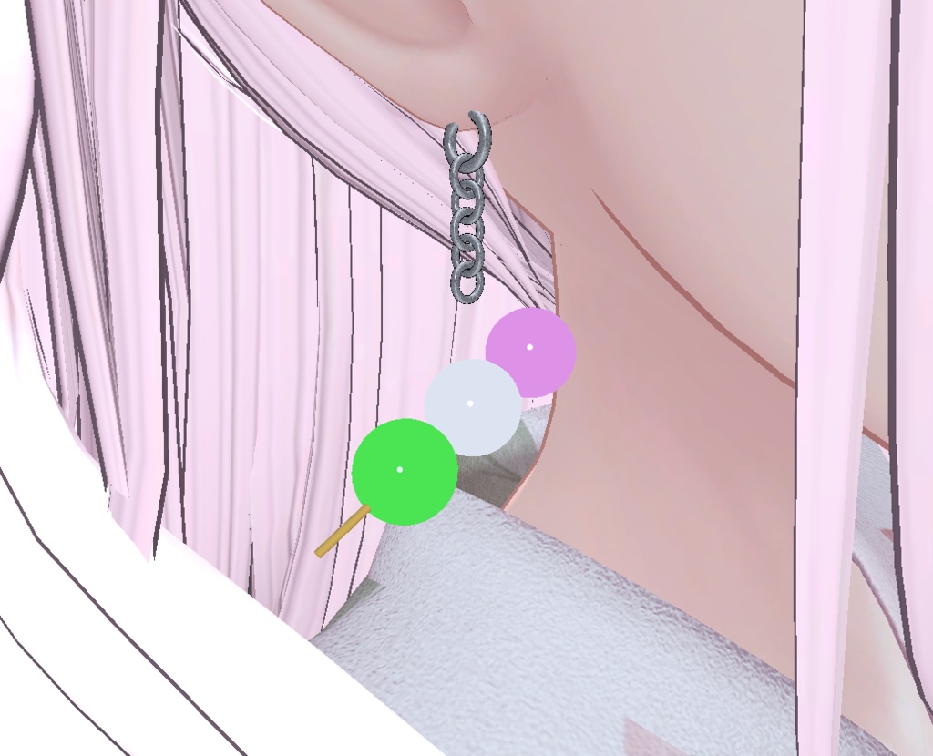 【無料】三色団子のピアス