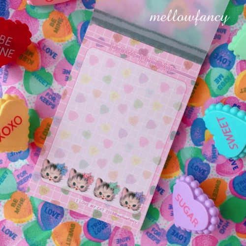 【 I LOVE MY CAT 】クロス巻きメモ帳