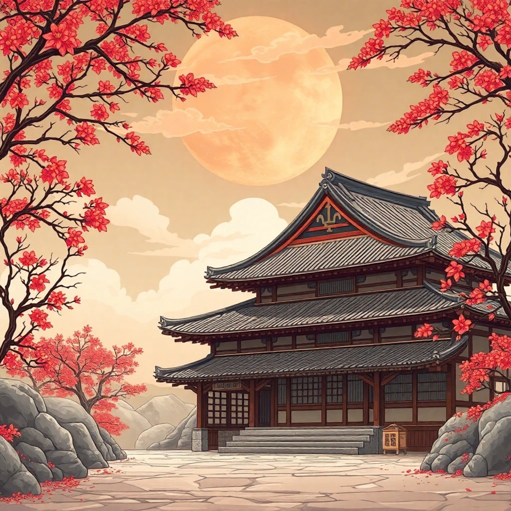 VTuber向けの日本の寺院イラスト20点セット