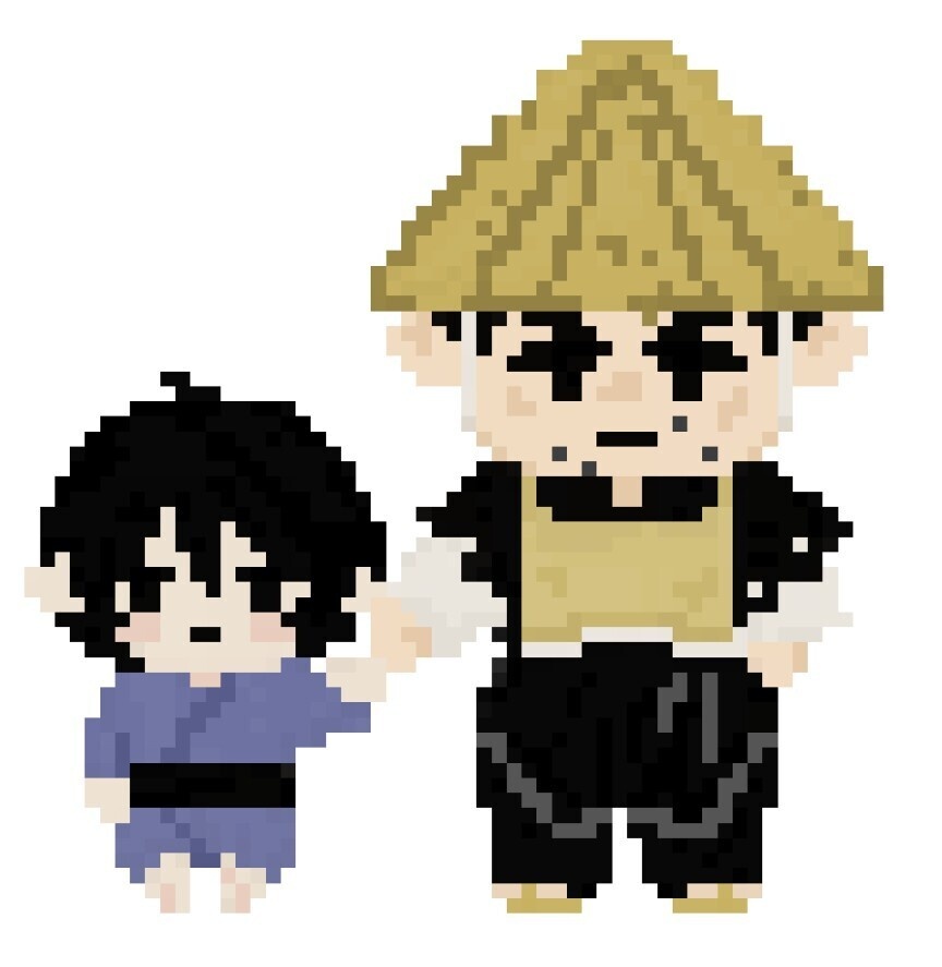 【ピクスク用アバター】光越法師と幼栗顕