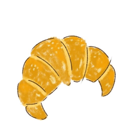 【食べ物素材】塩パンのゆるかわイラスト（透過PNG）