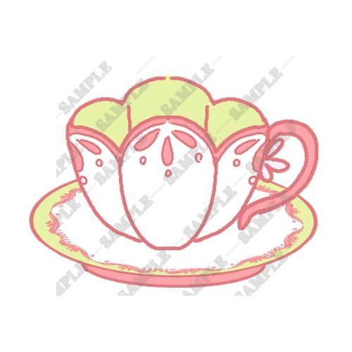 【商用利用OK】お茶会素材(ピンク)