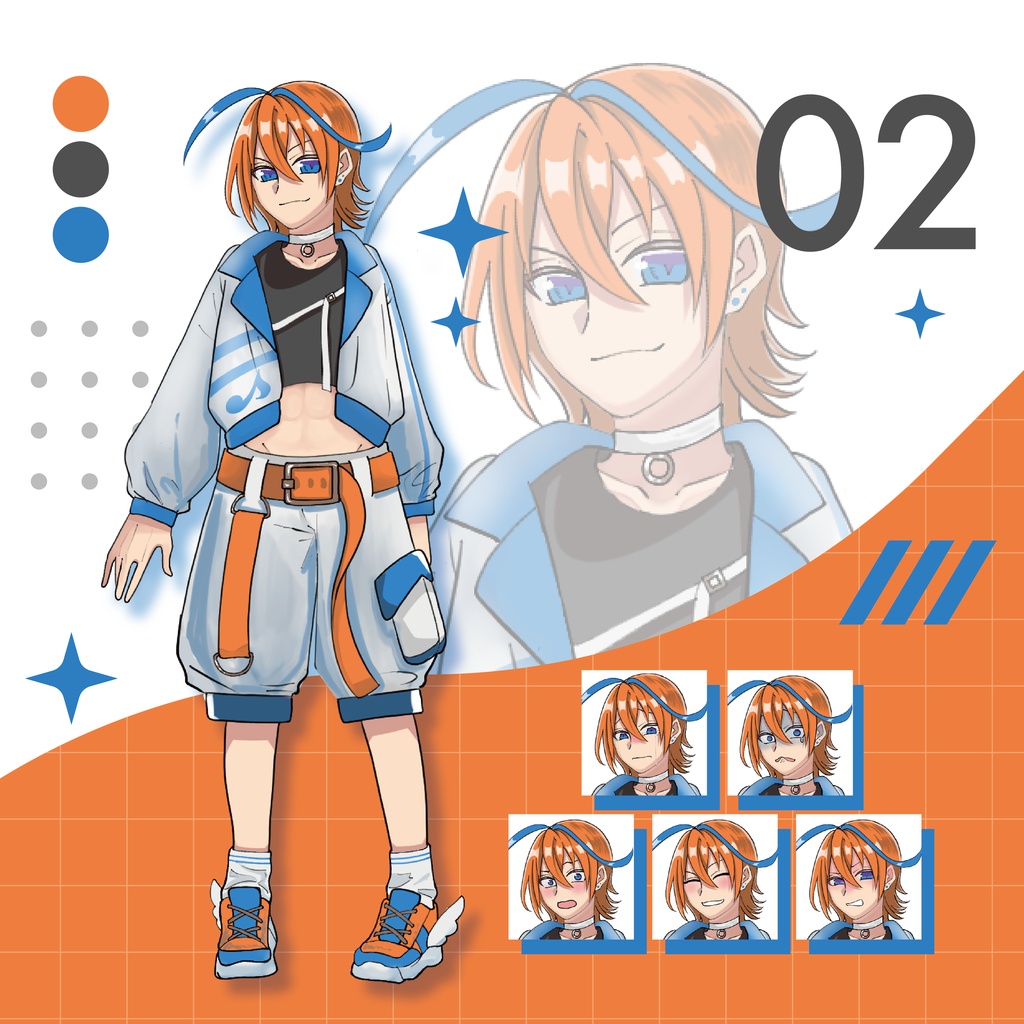 【立ち絵素材】TRPG_2　橙髪/アクティブ女子（商用利用OK）