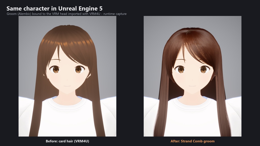 Strand Comb|VRoidの髪をリアルな毛に・VRChat用ヘアカード出力【Blender】