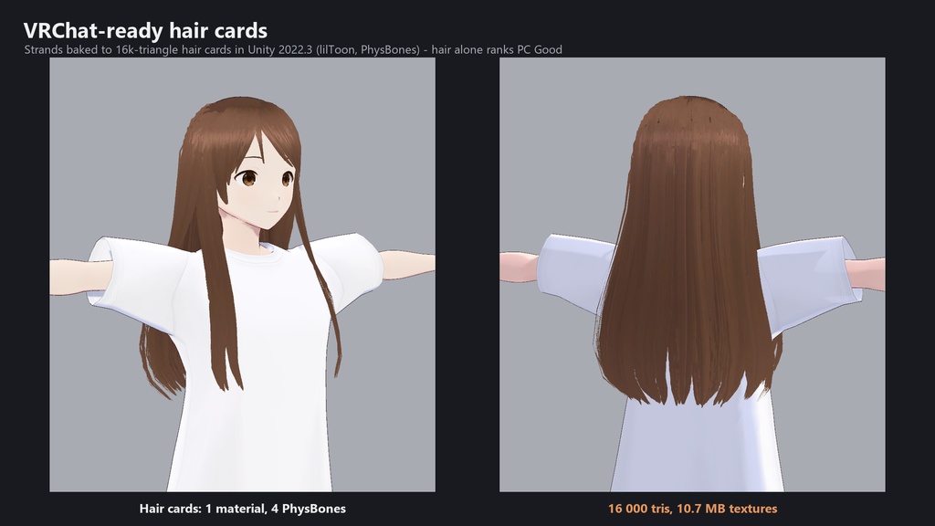 Strand Comb|VRoidの髪をリアルな毛に・VRChat用ヘアカード出力【Blender】