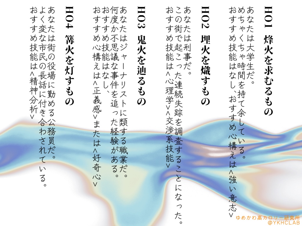 【CoCシナリオ】焔くゆりて