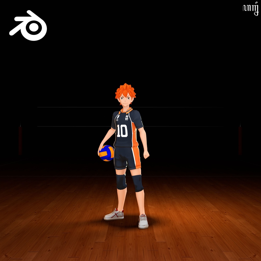 日向 翔陽 (Hinata Shoyou) fanart - Game Ready (Blend File)